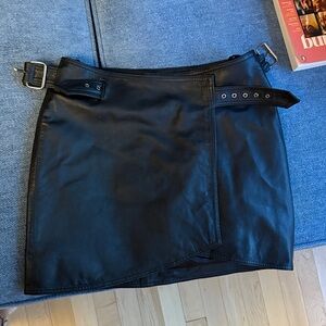 Black Leather Mini Skirt